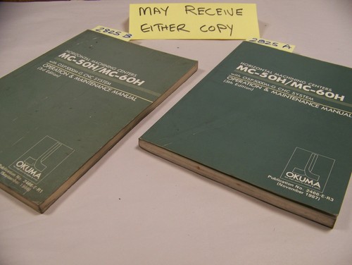 MANUALES DE OPERACIÓN Y MANTENIMIENTO OKUMA MC-50H / MC-60H 2466-E (ARTÍCULO #2825) - Imagen 3 de 6