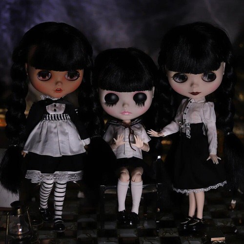 Blythe Doll Factory 12" JBD Nude Matte Face White Skin Black Hair Long Eyelashes - Picture 18 of 31