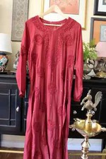 Lucknow Chanderi Silk Chikankari Kurta, Heavy Hand Embroidery with Mukaish Work