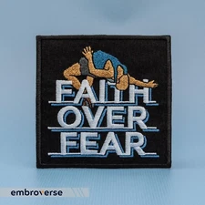 Faith over Fear Patch - Embroidered Christian Inspirational Quote - Iron On