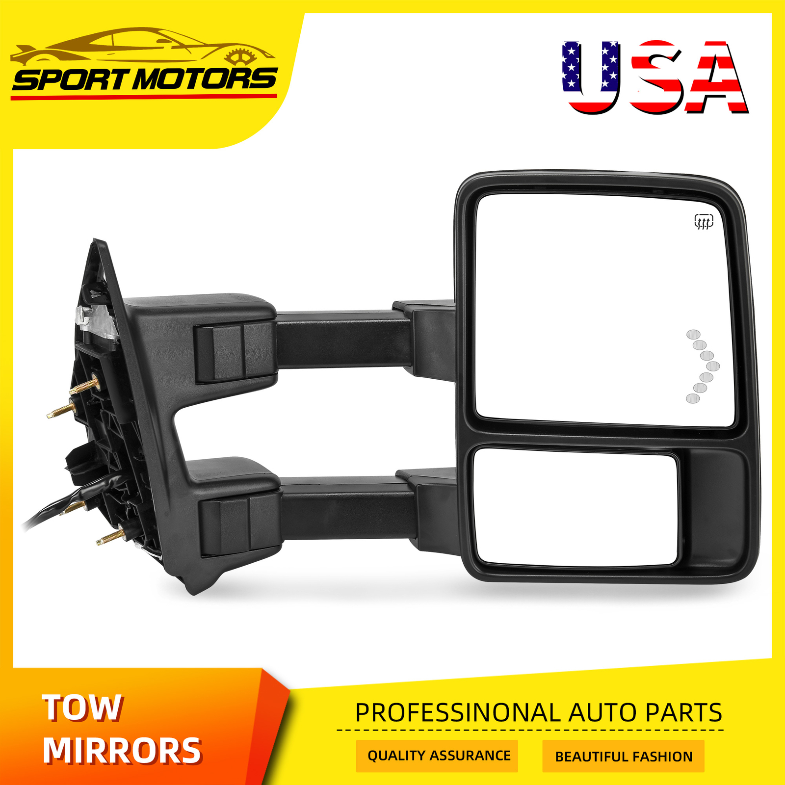 Passenger Side Power Heated Tow Mirror for 2008-2016 F250-F550 Super Duty Signal