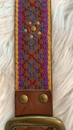 Lucky Brand Brown and PurpleEmbroidered Belt size S (30) excellent condition - Picture 4 of 8