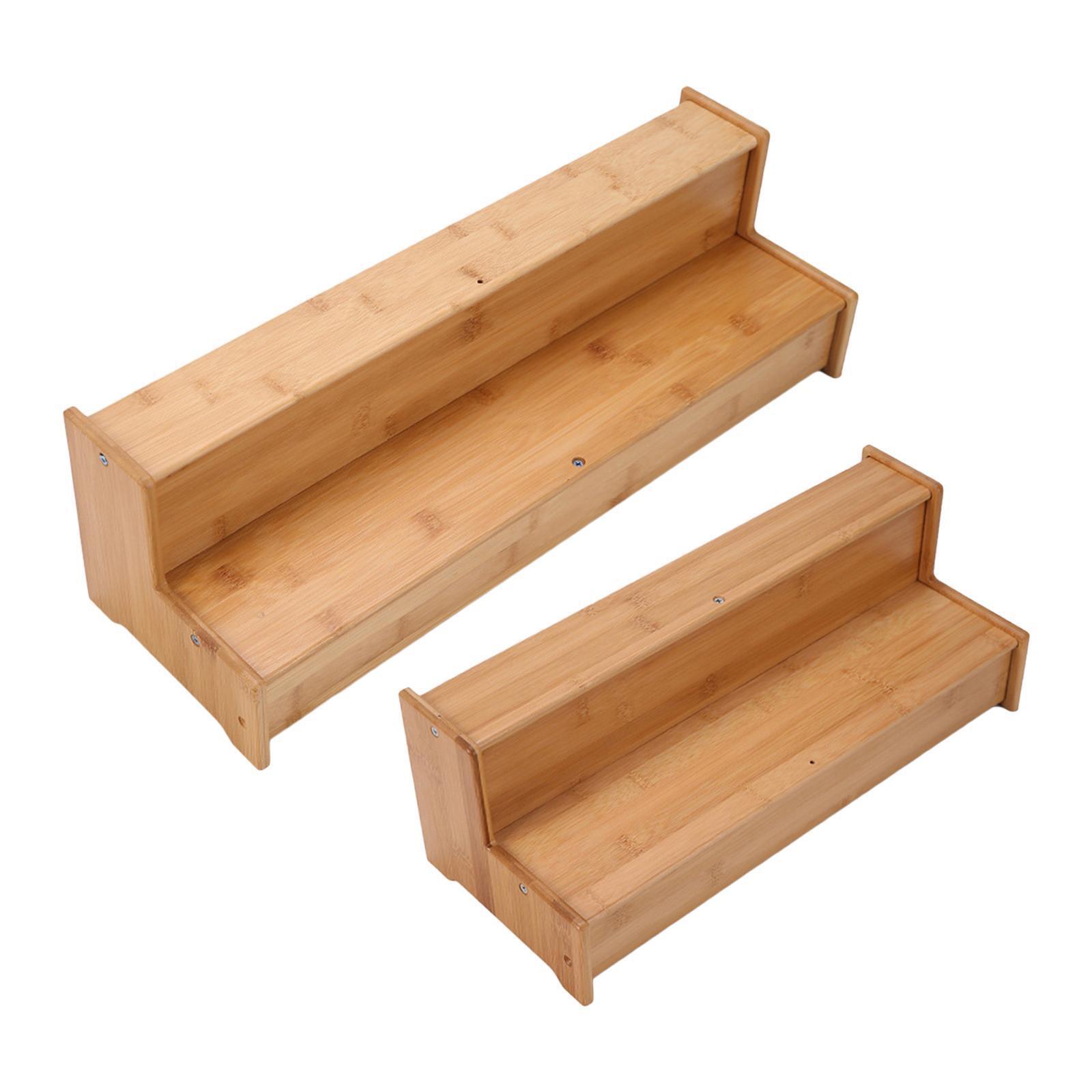 2 Layer Wooden Display Stand Jewelry Storage Makeup Rack Teaware Holder