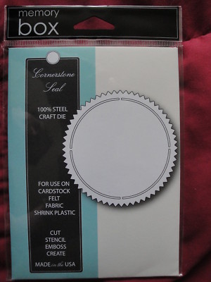 Memory Box Craft Die CORNERSTONE SEAL Style No 98293 Label