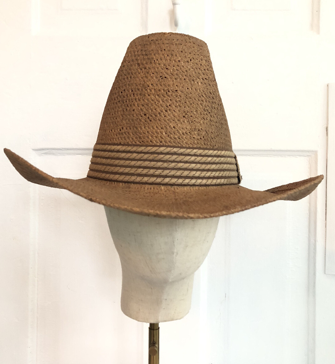 Vintage Straw Cowboy Hat Twister American Hat Company Houston Texas