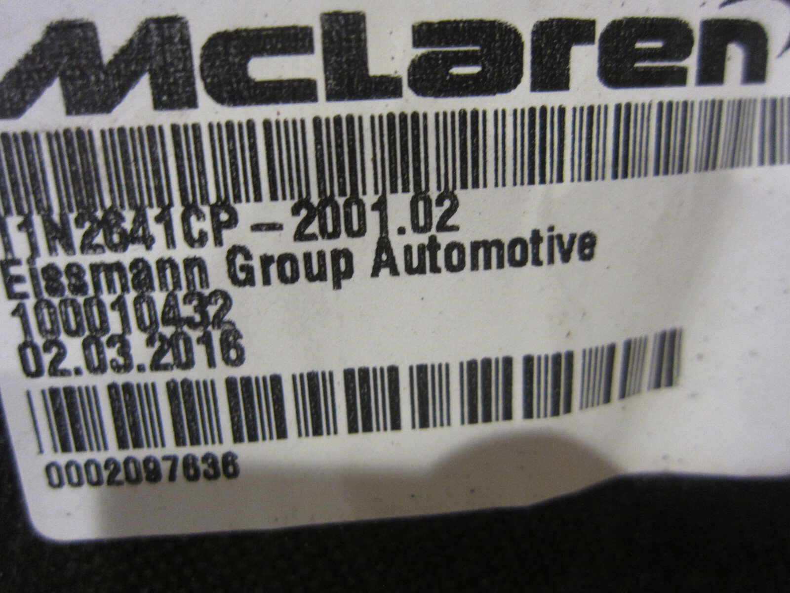 McLaren 570S - LH Interior Trim Panel - P/N 11N2641CP