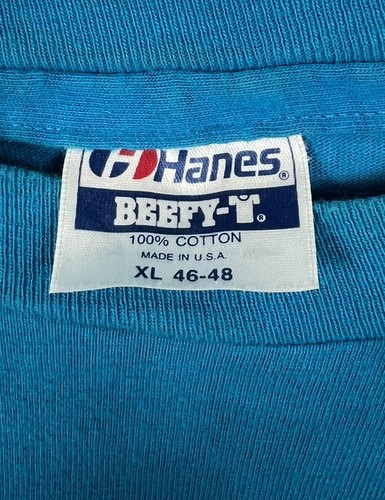 Camiseta Hanes Beefy Vintage Harley Davidson Talla XL Heritage Motorcycle 1989 Azul - Imagen 2 de 6