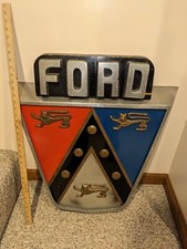 1950s Ford Jubilee Crest Dealership Showroom Sign 30x25x5 Metal Wood Orig