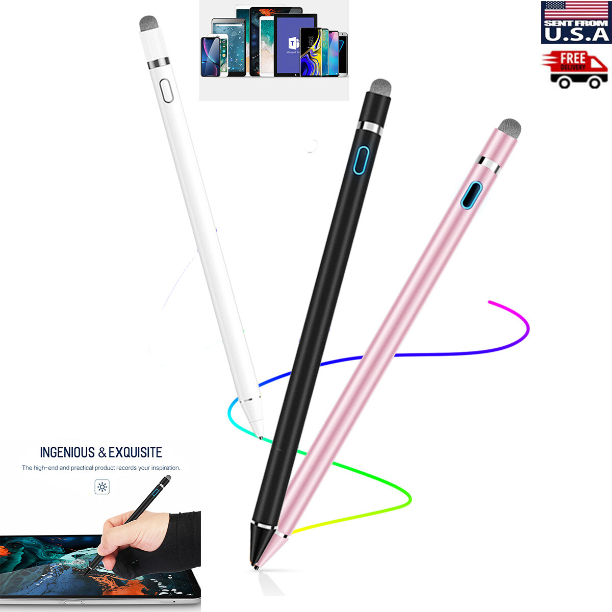 Generic Pencil For iPad Pro 10.5,11,12.9 Touch Stylus Pen+Anti-missing  gloves