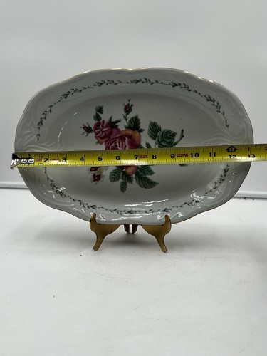 Victorian Rose 8” Round Vegetable Bowl Vintage & Embossed Porcelain Serving Dish - Picture 8 of 11