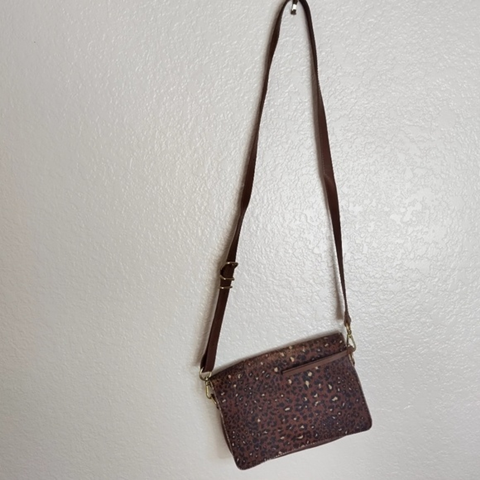 Madewell The Flap Crossbody Bag Painted Leopard Calf Hair Edition eBay