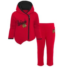 Outerstuff NHL Girls's Kids Chicago Blackhawks All Game Fleece & Pant Set