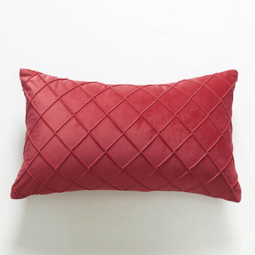 Lumbar Pillow Cover 12x20 Inch Pleated Decorative Soild Velvet Throw Pillow Case - Picture 11 of 22