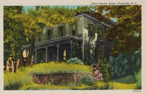 Clara Barton Home Dansville New York Vintage White Border Post Card