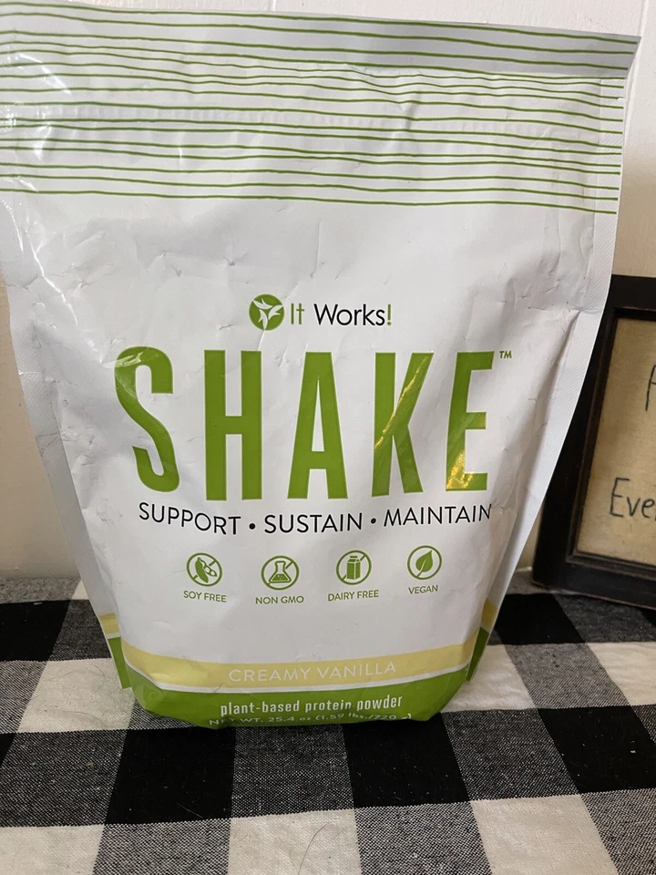 Batido de proteína de vainilla cremosa It Works 25,4iz. A base de plantas DESCONTINUADO Foto 2 de 4