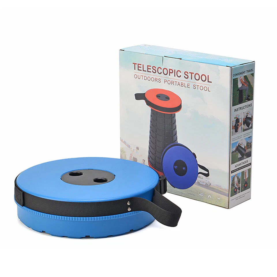 Tragbarer Klappstuhl höhenverstellbar Teleskop Hocker für Camping Angeln Outdoor - Bild 3 von 4