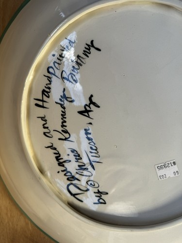 CHRIS BUBANY Plate Platter TREE OF LIFE Ceramic 16” Large Decorative - Picture 6 of 7