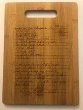Family HEIRLOOM RECIPE Handwritten Custom Personalized Cutting Board Engraved 