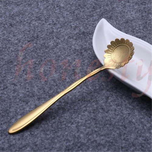 Retro Flower Shape Icecream Tea Coffee Spoon Small Condiment Spoons Sugar Soup - Picture 7 of 36