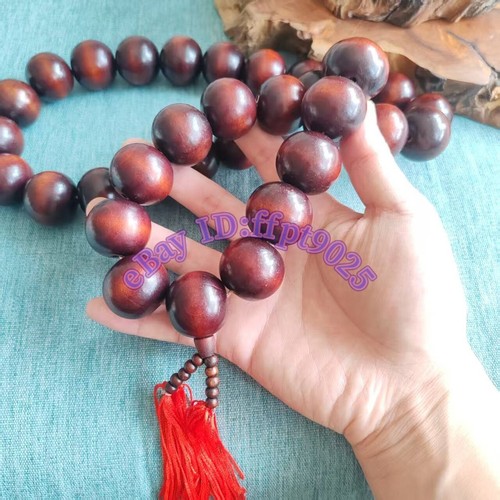 Collana perle grandi Buddha in legno naturale 30 mm * 36 Shaolin tempio monaco benedizione perline - Foto 12 di 14