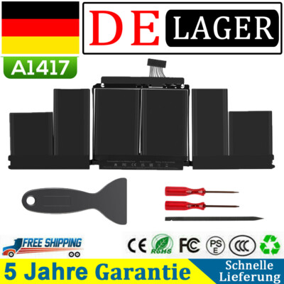 Akku A1417 für Apple MacBook Pro 15'' Retina Mid 2012 Early 2013 95Wh A1398