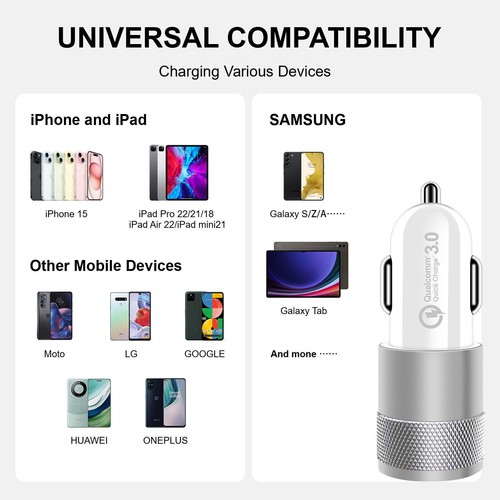 Dual USB PD Type-C Car Charger 30W Fast Adapter For iPhone 14 13 11 Pro Max lot - Picture 13 of 17