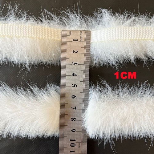 Tiras blancas de piel de conejo sintética de 1 metro borde de cinta costura ropa puños artesanía - Imagen 13 de 31