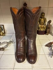 Lucchese MADE IN SAN ANTONIO BROWN WESTERN DANCEHALL RODEO RANCH Boots USA 7 A