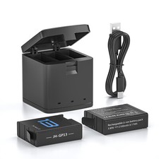 2-Pack Replacement Batteries for GoPro Hero 13 with 3-Channel Charging Station