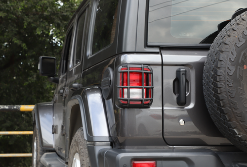 2X Black Rear Taillight Lamp Cover Guard Trim protector For Jeep Wrangler JL 18+ - Picture 9 of 10