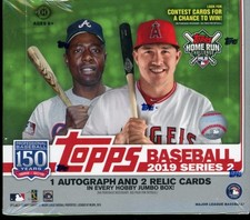 2019 TOPPS SERIES 2 HTA JUMBO BASEBALL SEALED BOX 10F PA KS, 46 CARDS PER PACK