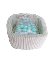 MeowBaby Bällebad rund 90 x 30cm in beige mi...