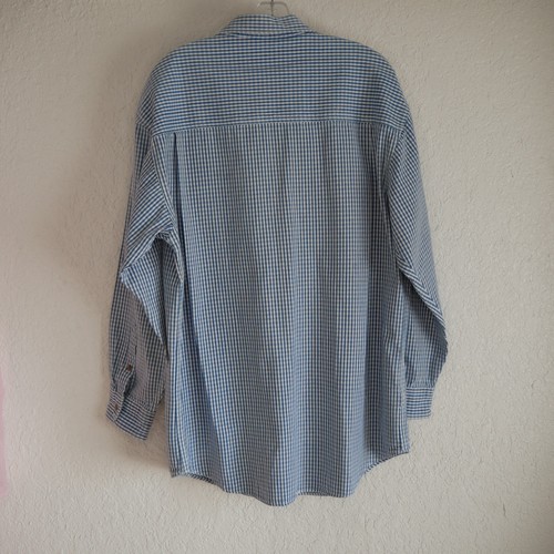 Snowshoe Thompson Heavy WEstern Shirt Large Blue White Gingham Button up L/S - Picture 2 of 9