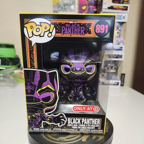 Funko Pop! Black Panther #891 Vinyl Figure Marvel Blacklight Target Exclusive