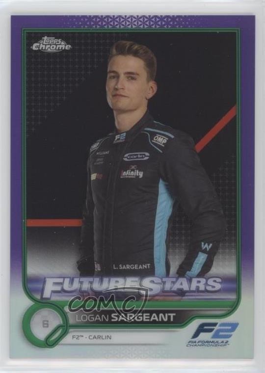 2022 Topps Chrome Formula 1 Purple & Green Refractor Logan Sargeant #82 11ur