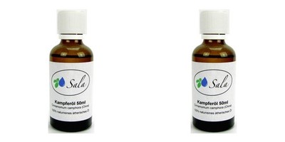 Sala Kampferöl ätherisches Kampfer Öl naturrein 2 x 50 ml (100 ml) Glas
