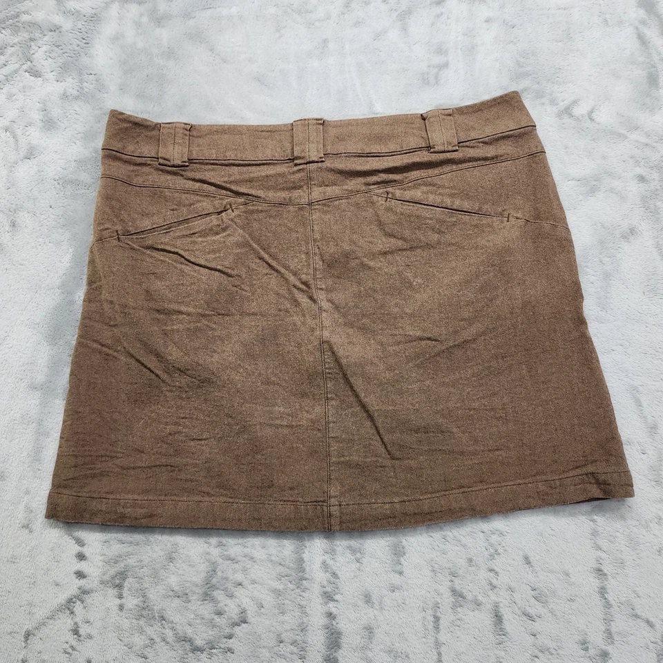 Falda Arc’teryx Reia para mujer 14 marrón mezcla de lana ajuste mini abertura frontal forrada Foto 3 de 4