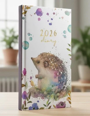 TALLON 2026 DIARY SLIM LINE WEEK TO VIEW HEDGEHOG WATERCOLOR DIARY PLANNER XMAS GIFT