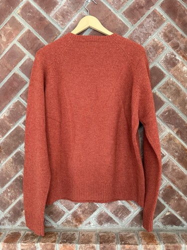J. Crew Sweater Crewneck 100% Lambs Wool Men’s Size Large Red Rust Pullover Knit - Picture 2 of 6