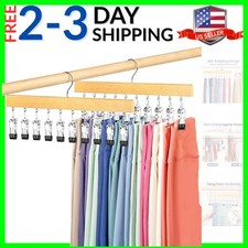 Legging Organizer for Closet 2 Pack, Pants Hangers with Clips Holds 20 Leggin...