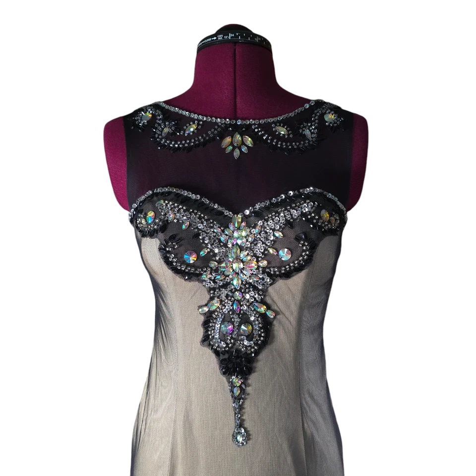 Vestido Formal Deb Ilusión Escote Cuentas Parte Inferior de Tul Junior Talla 3 Mujer Talla 4 Foto 2 de 4