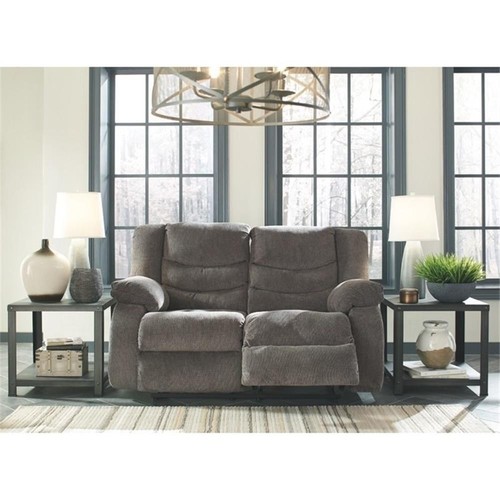 Pemberly Row Modern / Contemporary Reclining Loveseat in Gray - Picture 5 of 11