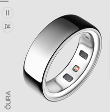 Oura Ring, Size 9, Silver Metal Smart Ring Activity Tracker Sleep  Heart Rate