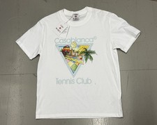 Casablanca Paris Medium Tennis Club White Cotton Graphic T-Shirt Tee Top BNWT