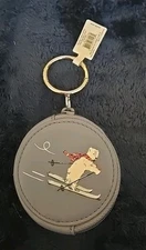 Vera Bradley Polar Bear Coin Purse Bag Charm Key Chain Beary Merry Cool Blue NWT