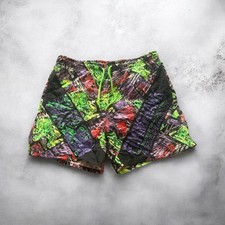 Vintage 80s Neon swim trunk Shorts, Japanese brand &ndash; Size M