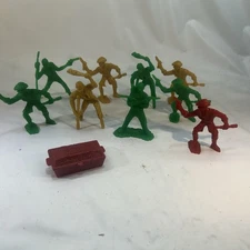 Vintage Tim Mee Plastic 3” Toy Pirates 10 Piece 1950s