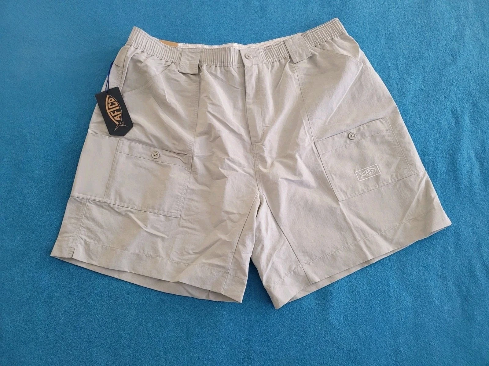 AFTCO Original Fishing Shorts Mens size 44 Silver 8" inseam MSRP $65