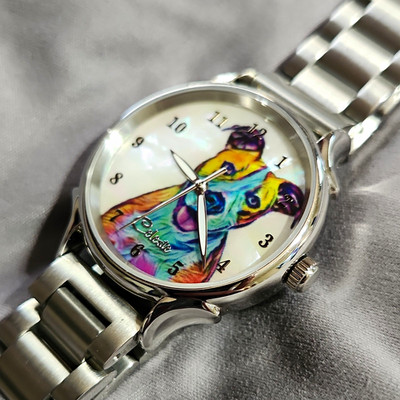 Celeste Watch Co. Pitbull Mother Of Pearl Dial Sapphire Crystal NEW BATTERY