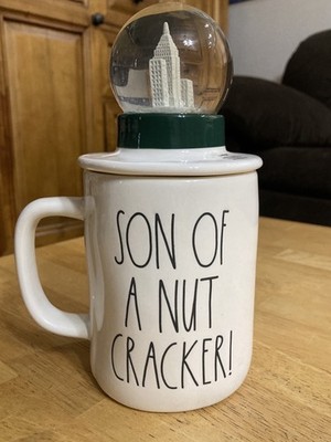Rae Dunn Elf Son Of A Nutcracker Coffee Mug Snowglobe Lid Topper